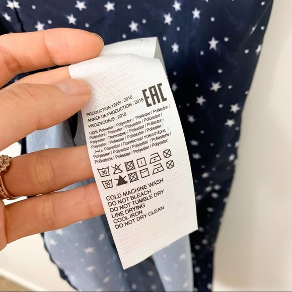 Noisy May ASOS Navy Blue Star Low Back Shift Mini Dress Size Extra Small - Picture 12 of 13